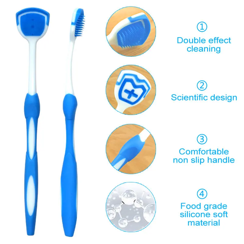 

1pcs Soft Silicone Tongue Brush Deep Cleaning Tongue Coating Brush Tongue Cleaner Dental Fresh Breath Scraper Oral Care