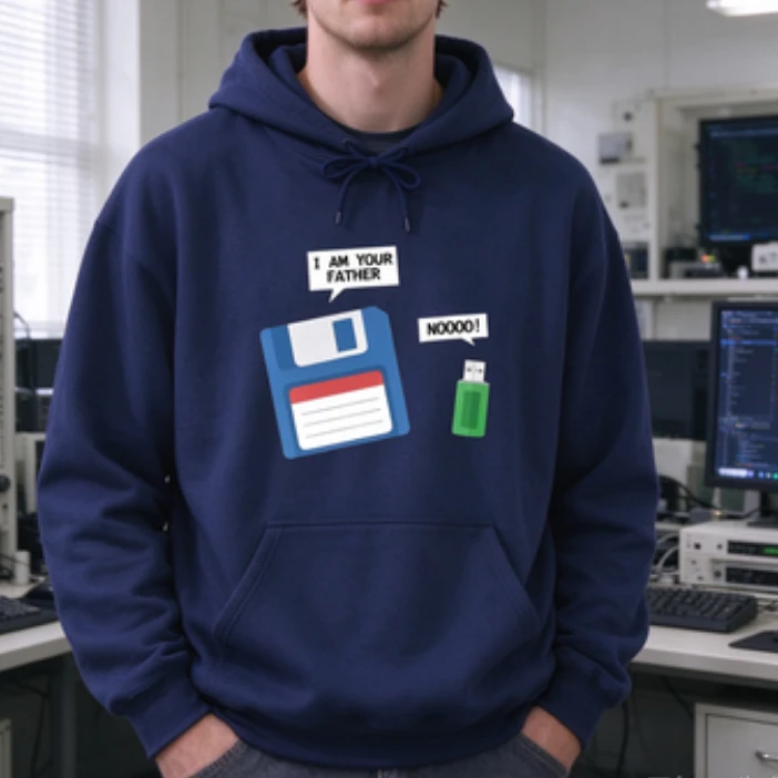 Floppy Disk Hoodie Funny Computer Sweatshirt Retro Tech Shirt USB Joke Nerd Humor Programmer Gift Geek Streetwear Vintage Unisex