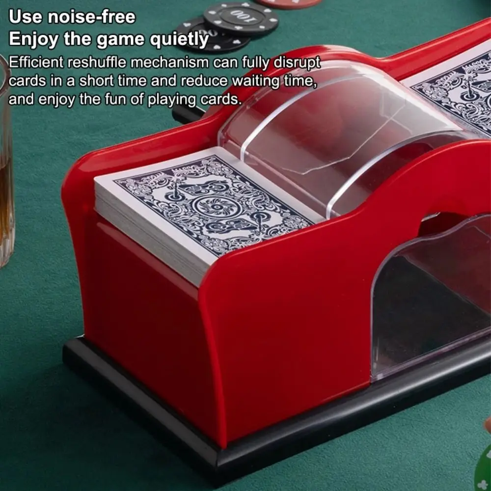 Easy-To-Use Manual Card Shuffler with Handle Anti-Cheat Mechanism Poker Card Shuffler 2 Deck Capacity Fair Play