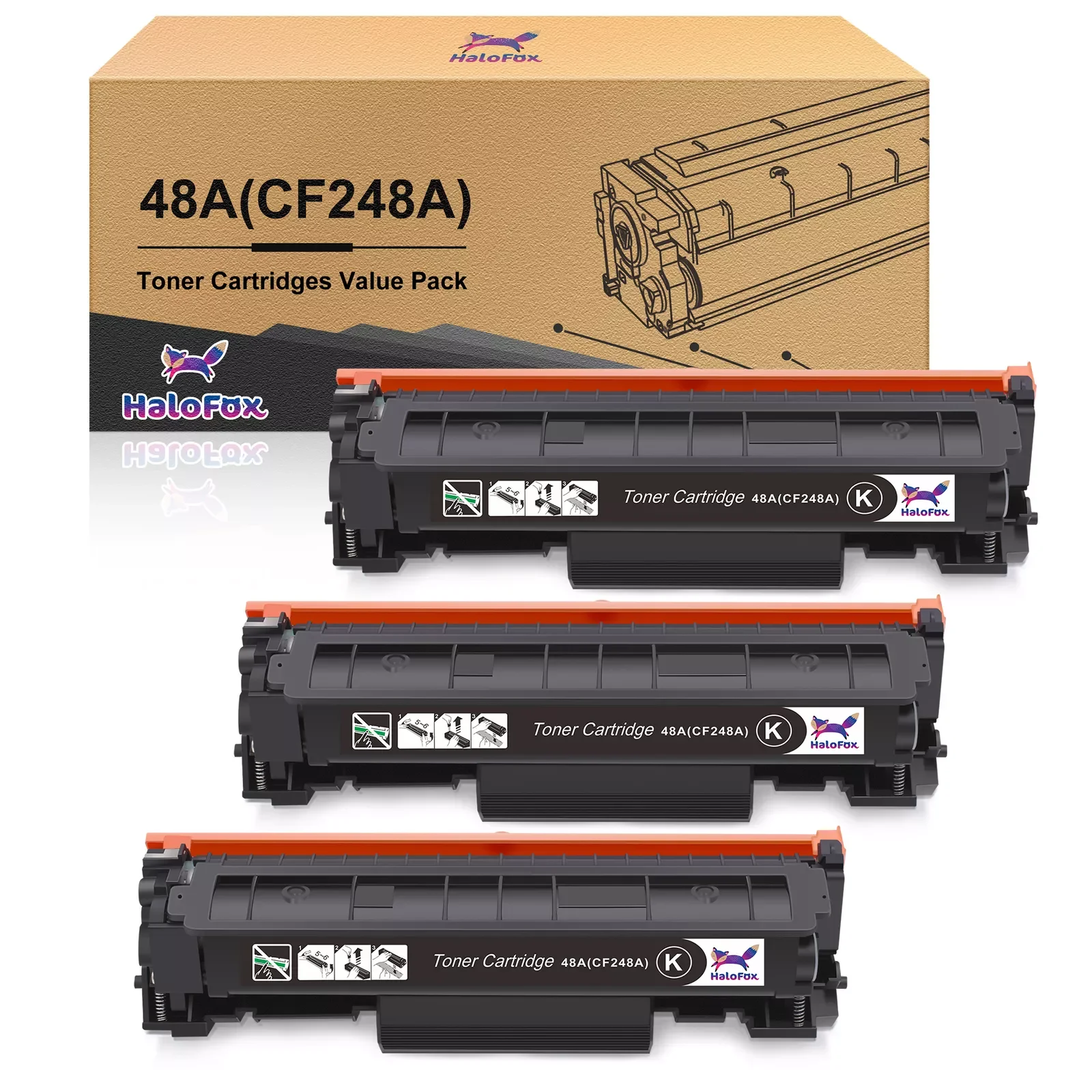 3PK High Yield Toner for HP CF248A 48A LaserJet Pro M15a M15w M16w MFP M29w M31w