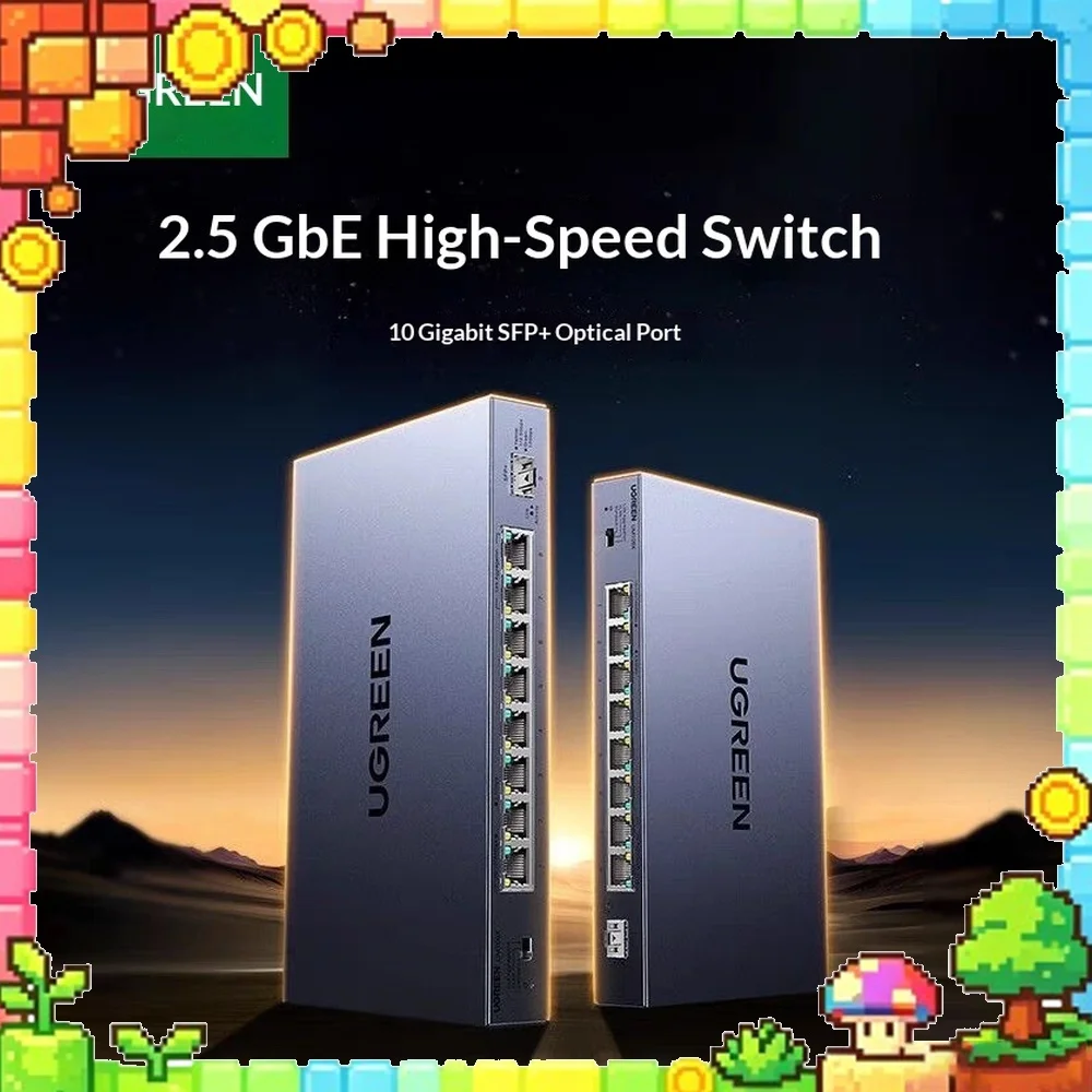 UGREEN CM754-35049 2.5G Ethernet Switch 8 Port 10G Fiber VLAN Web Managed for NAS Router PC