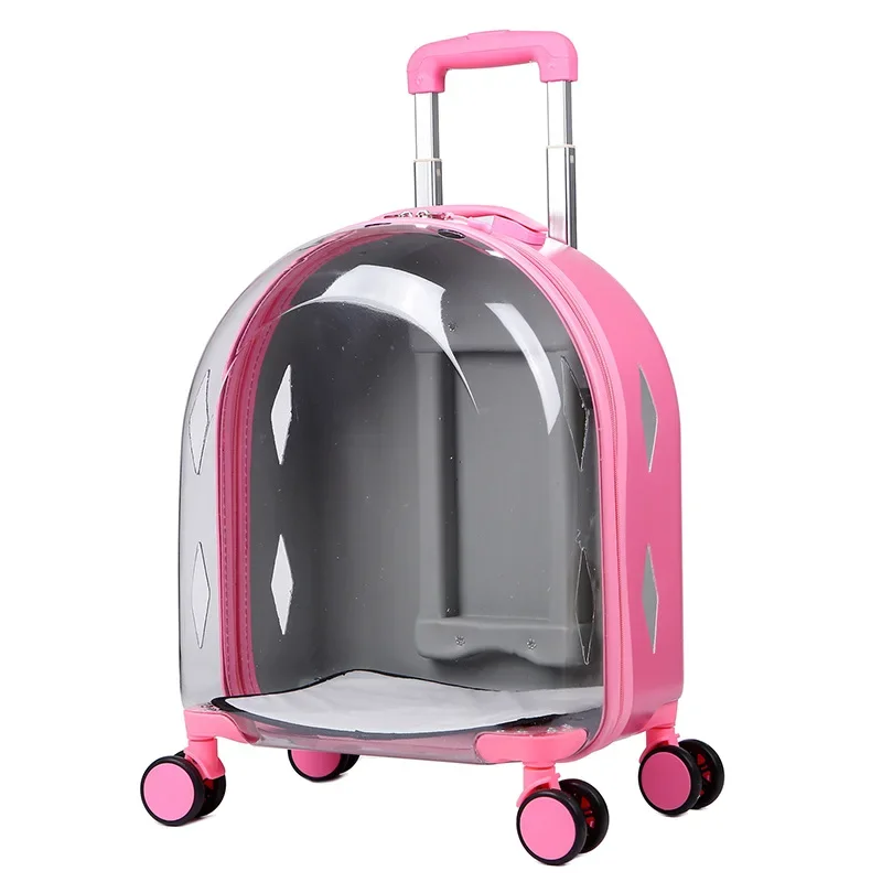 Pet Transport Luggage with Wheels and Telescopic Handle, Pet Travel Carrier for Small & Medium Dogs/Cats