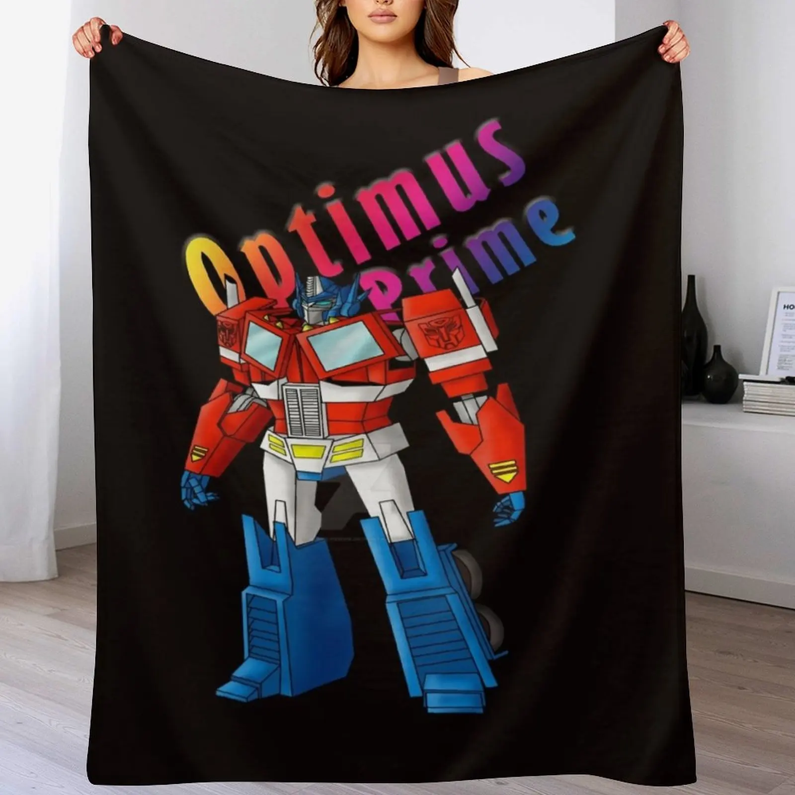 Optimus Prime, Transformers, Cartoon Throw Blanket Bed linens anime Warm for babies Blankets