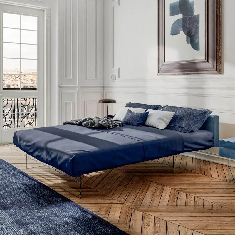 Floating bed Italian minimalist suspension bed Master bedroom light luxury 1.8 meters double