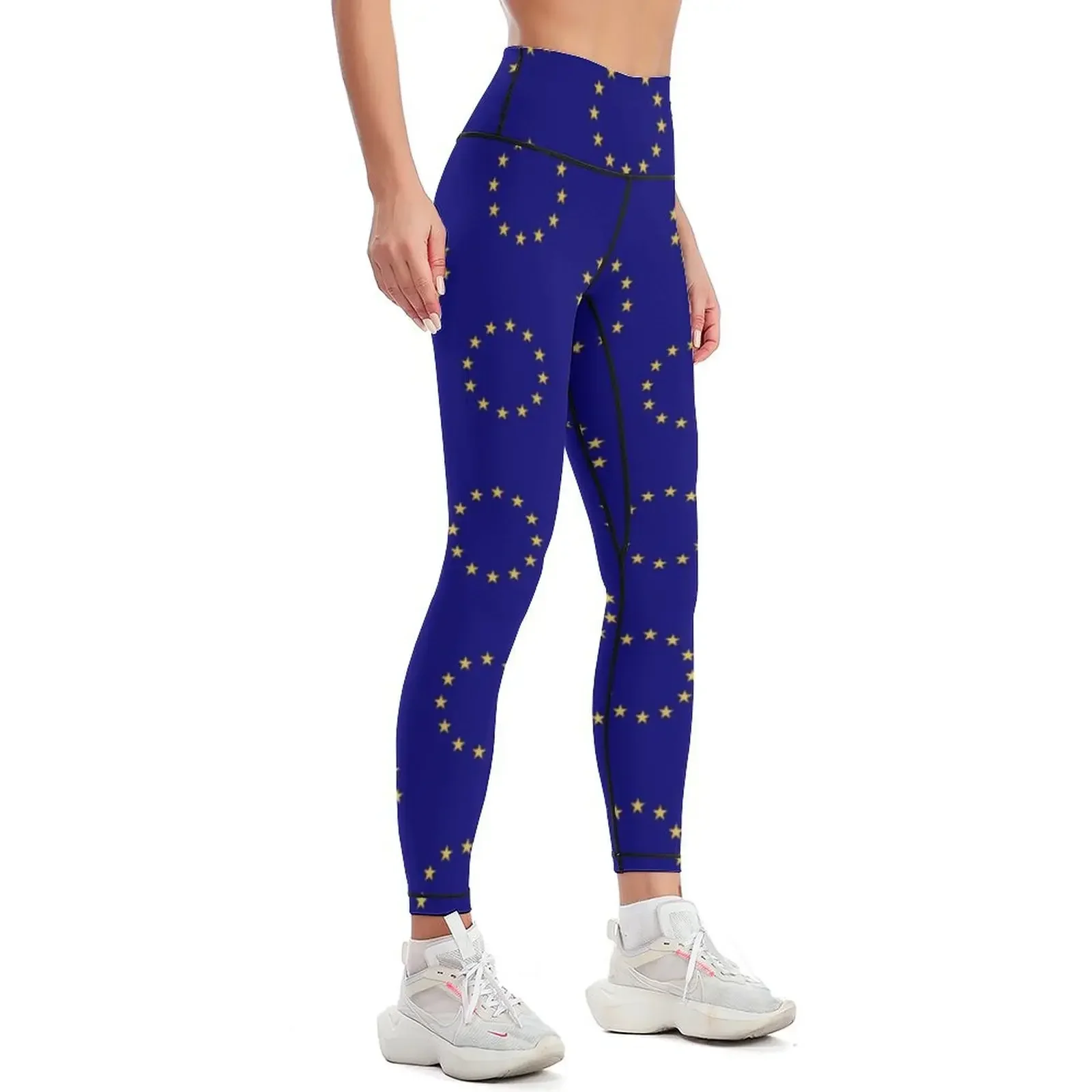 Living EU Flag Leggings Women's sports Leginsy push up Training pants push up legging Womens Leggings