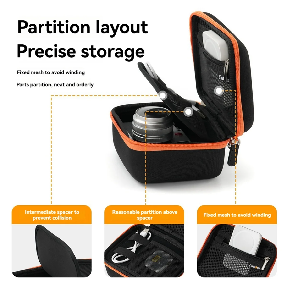 Y06A EVA Hard Case Camera Bag Portable Waterproof and Shockproof Camera Storage Bag for ZV-E10 II ZVE10 Camera