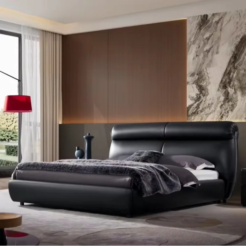 

Custom Direct Luxury Fabric Bed Double 1.8m Modern Minimalist Home Household Master Bedroom Furniture