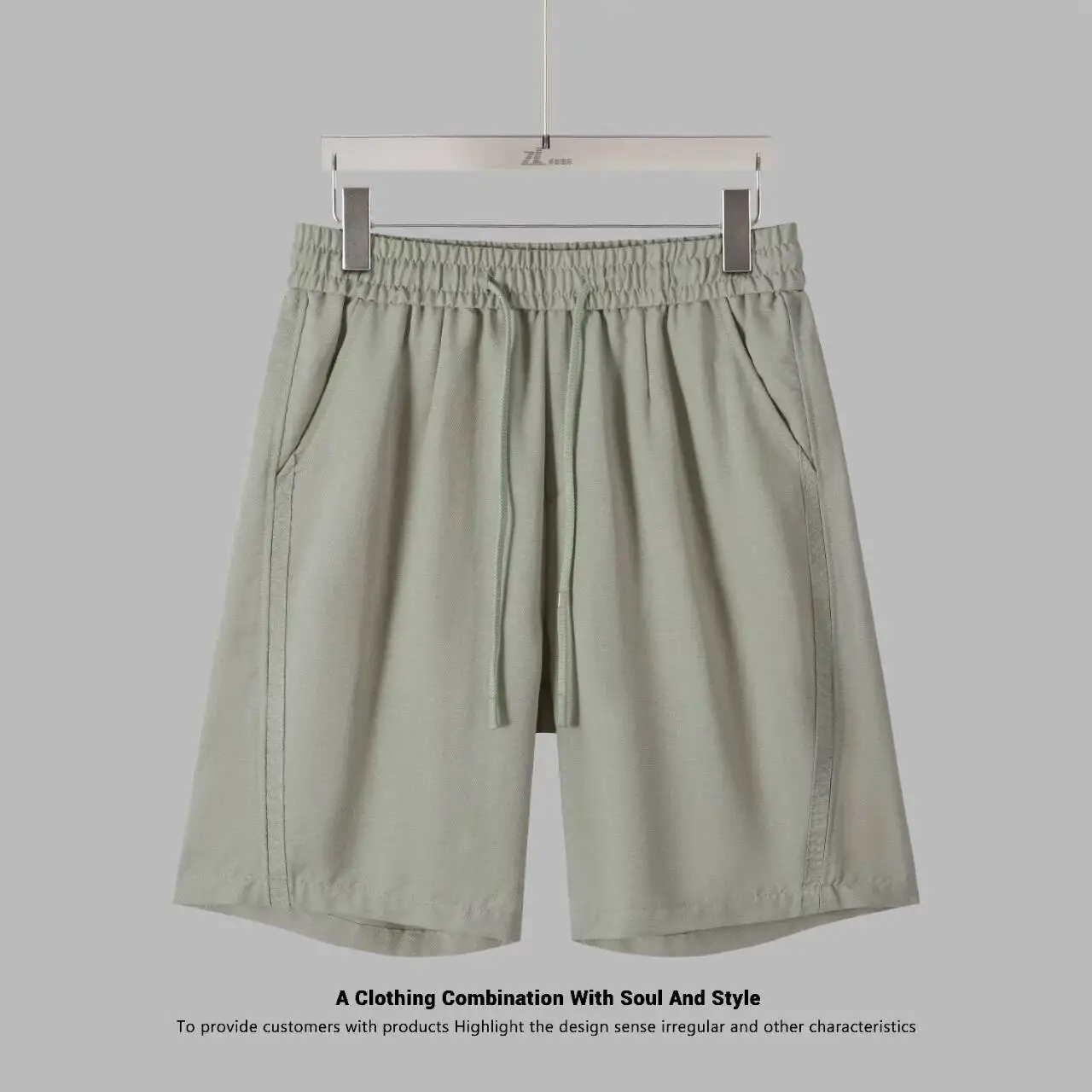 Men's Lyocell Linen Shorts Summer Solid Color Breathable Lightweight Beach Walking Shorts Man Sportwear 5Inch Inseam Short Pants
