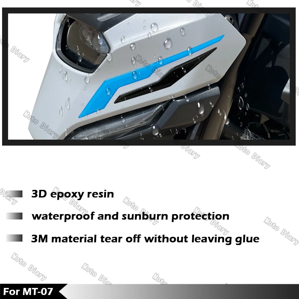 3D Ice Storm Front Fender Decals for Yamaha MT-07 MT07 2025 Motorcycle Vinyl Stickers Moto Decor