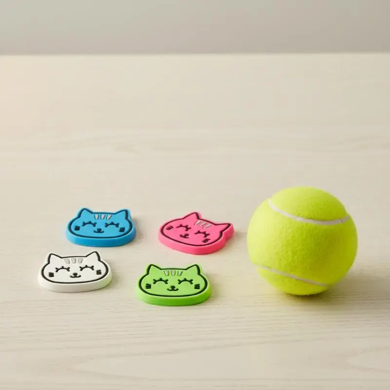 New Cute Cartoon Cat Shaped Tennis Vibration Dampener Silicone Shock Absorber To Reduce Tenis Racquet Vibration Dampeners