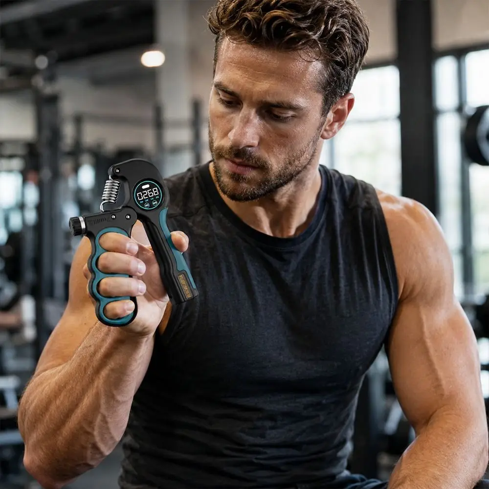PP Grip Strength Trainer Adjustable Tension LCD Digital Counter Finger Training Tool Spring Mechanical Hand Grip Exerciser