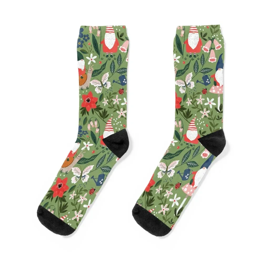 

Whimsical garden gnome riding snail Socks Lots custom essential football Boy Child Socks Women's