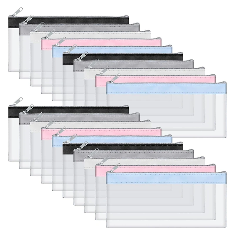 

KEKA 20Pack Money Bags With Zipper For Cash Clear Cash Envelopes Small Money Pouches Bank Deposit Bags Coin Bag For Collector