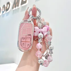 Pink TPU for Jeep Cherokee Compass Commander Renegade Chrysler 300C for Dodge Challenger Journey Charger Car Key Case Cover Fob