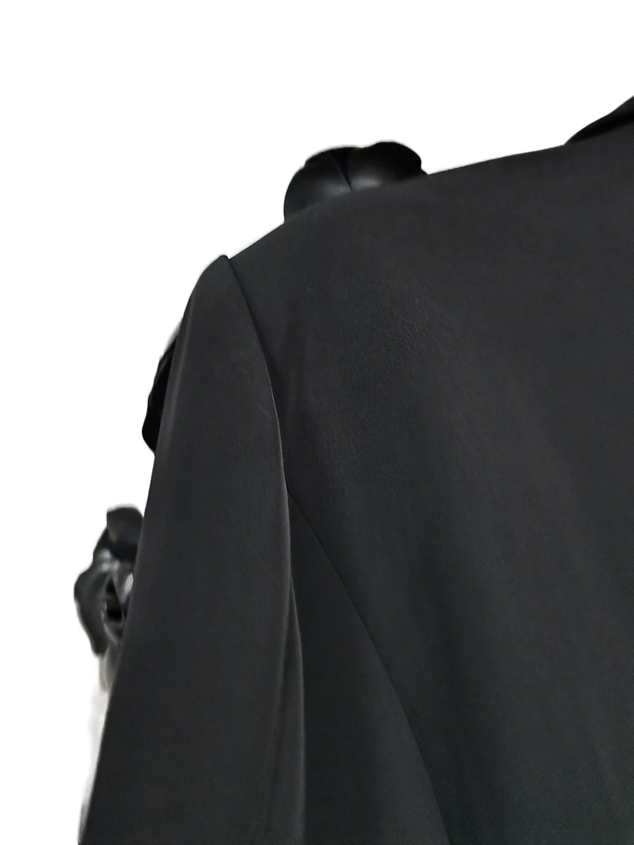 CHICEVER Formale Zwei Stück Sets für Frauen Kerb Neck Langarm Verstärktes Applikationen Blazer Gerade Hose Mode Anzug Weibliche Neue