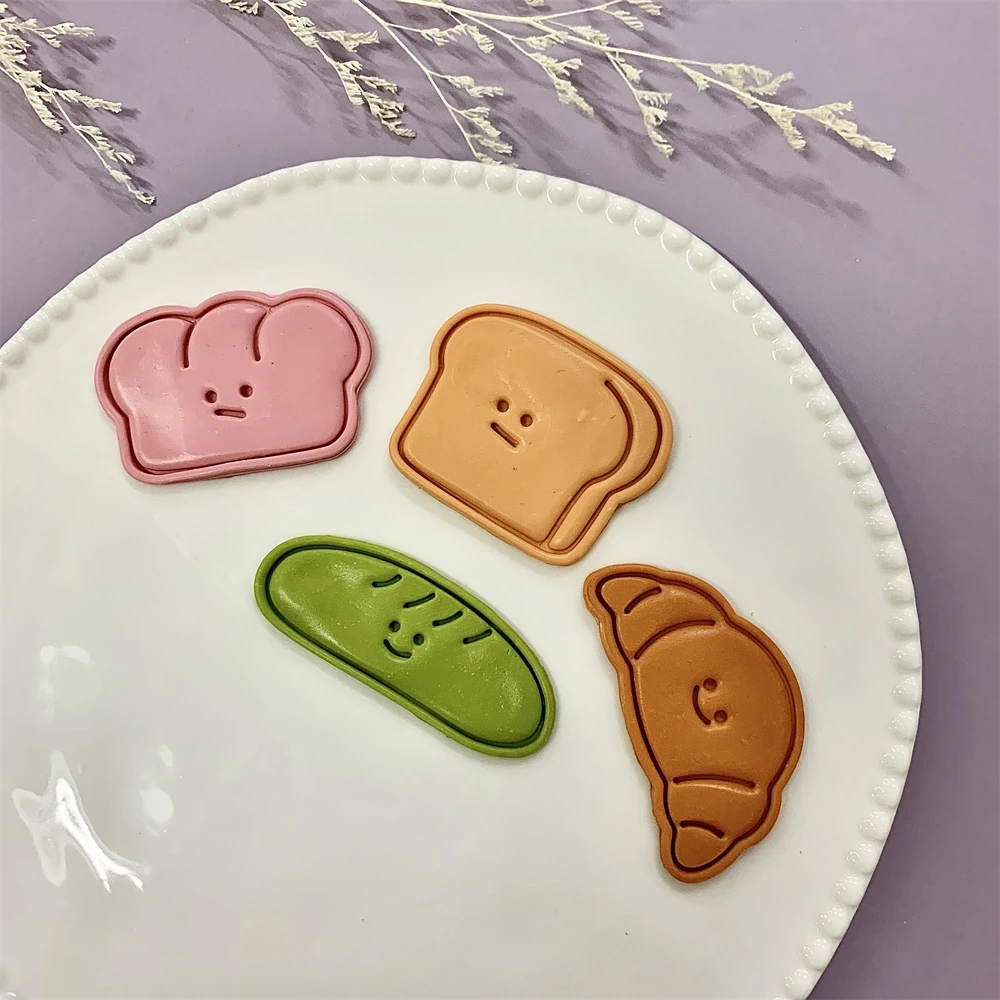 Bear Bread Expression Cookie Cutters 3D Plastic Biscuit Mold Cookie Stamp DIY Fondant Cake Mould Kitchen Baking Pastry Bakeware