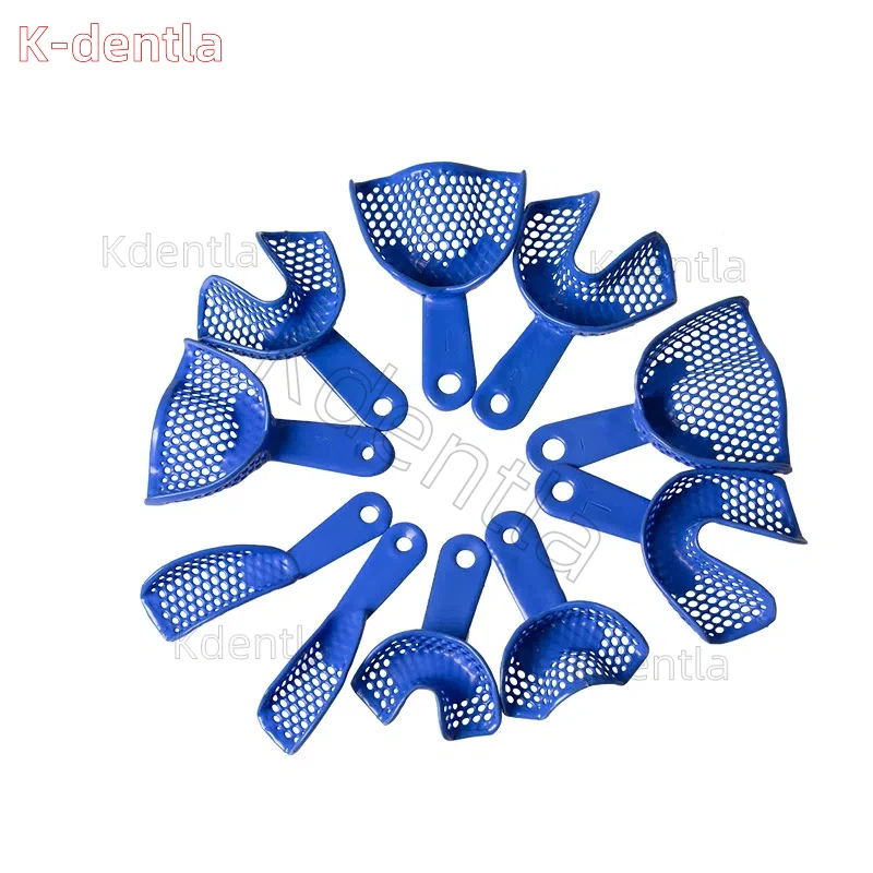 20pairs ental Plastic-Steel Tray Teeth Trays Dental Impression Trays Dental Oral Impression Trays Mesh Shape Dentist Tools