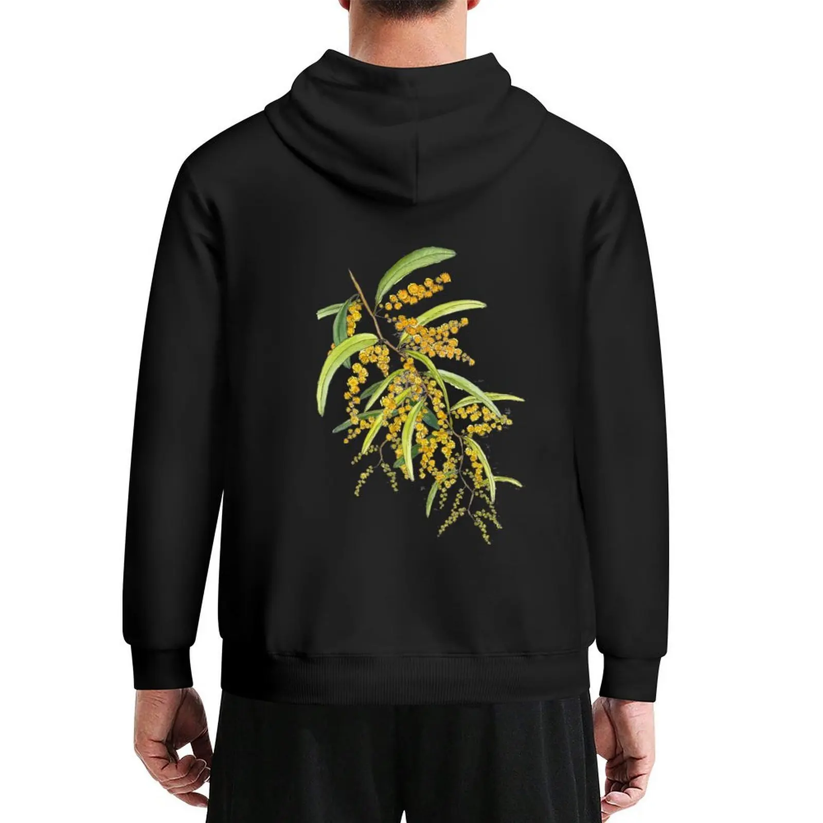 

Australian Wattle Flower, Illustration Hoodie men wear men's coat men's clothes men's sweat-shirt hoodies for men