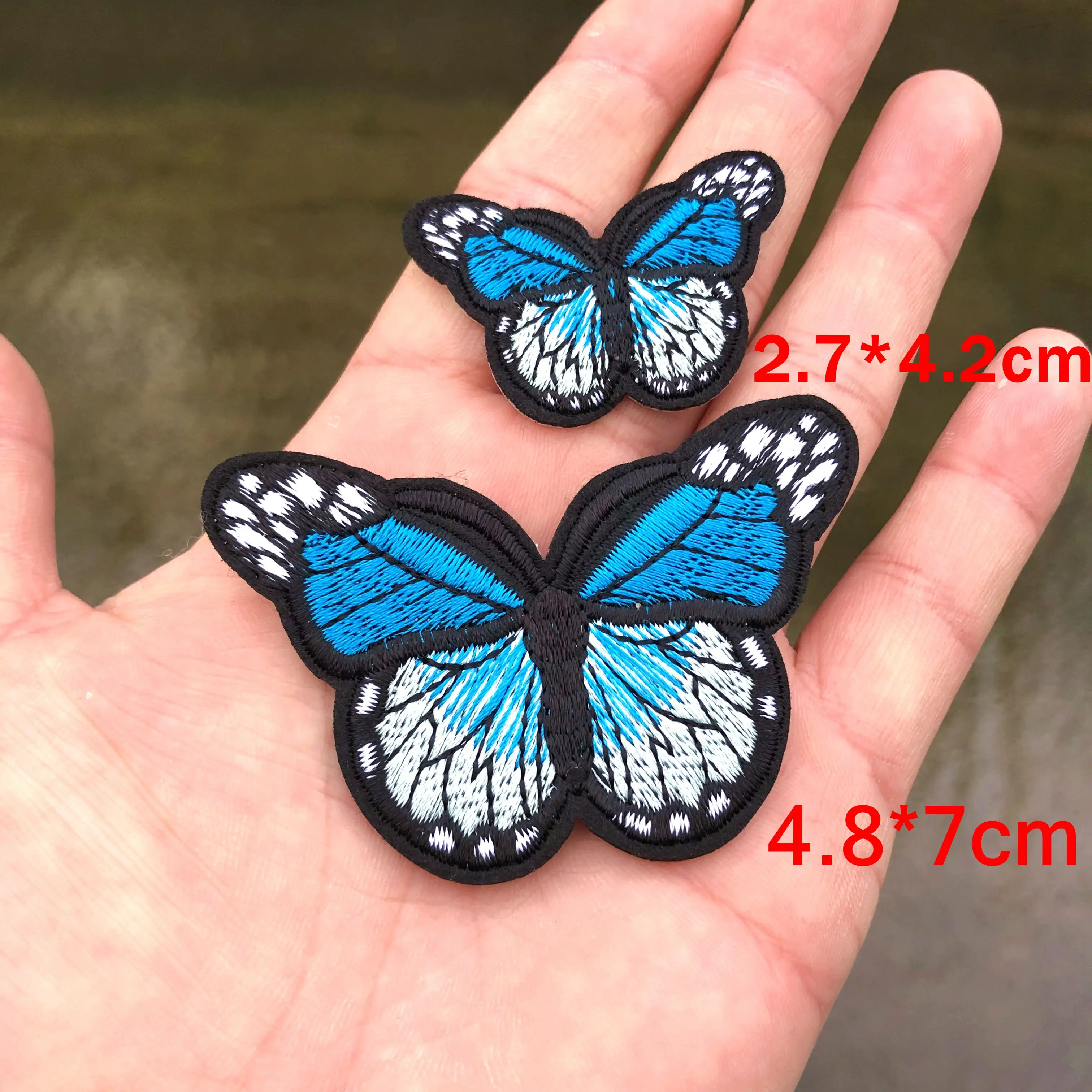 2PCS Butterfly Embroidery Badges Iron On Patches On Clothes DIY Dress Jeans Hat Clothing Accesories Cartoon Applique Stickers