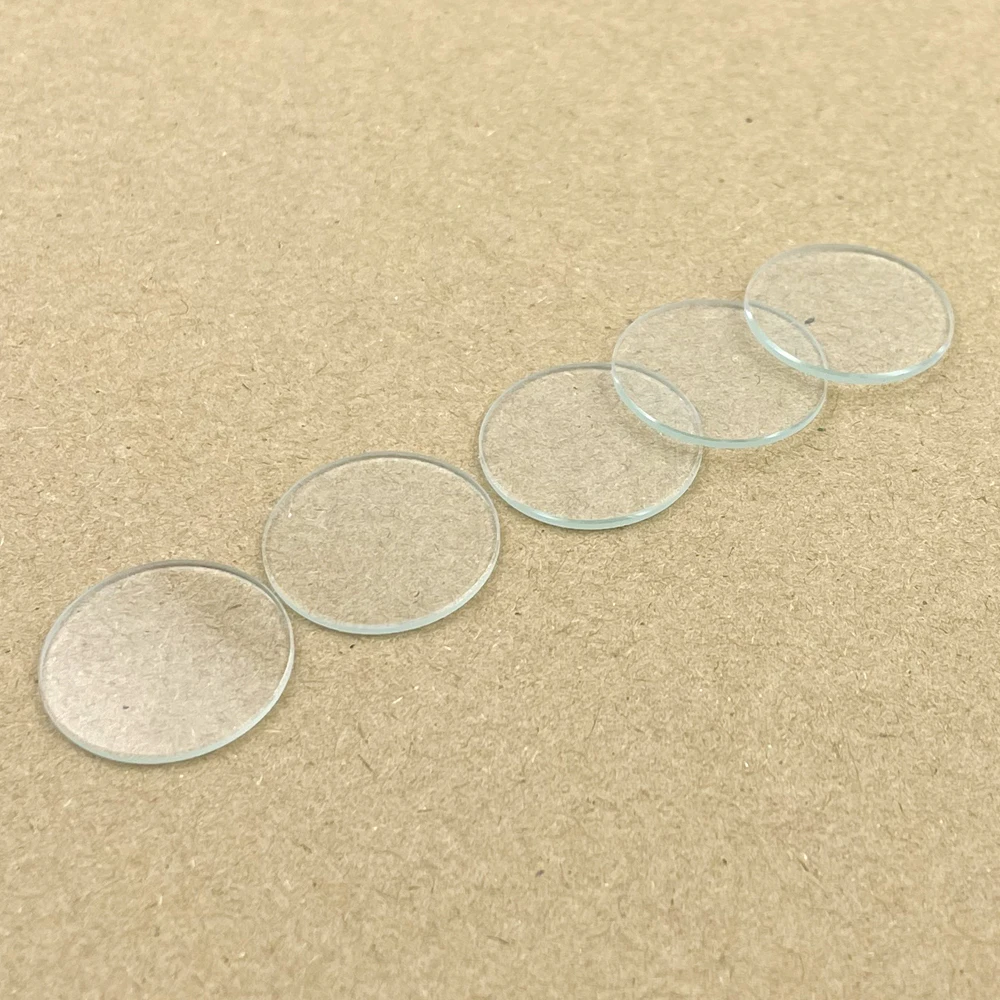 Watch Glass Anti-scratch Transparent Flat Round Crystal Mineral Glass Repair Replacement Part 27mm - 36mm 1mm Thick