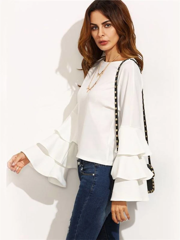 

Women's Spring OL Lantern Sleeves Top V-neck Chiffon Shirt Blouses Sets Elastic Pants Trousers