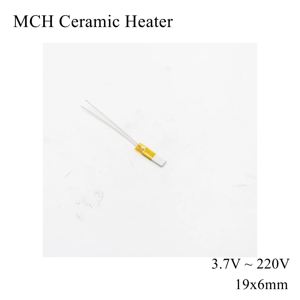 

19x6mm 5V 12V 110V 220V MCH High Temperature Ceramic Heater Square Alumina Electric Heating Board Plate Band HTCC Metal Hair Dry