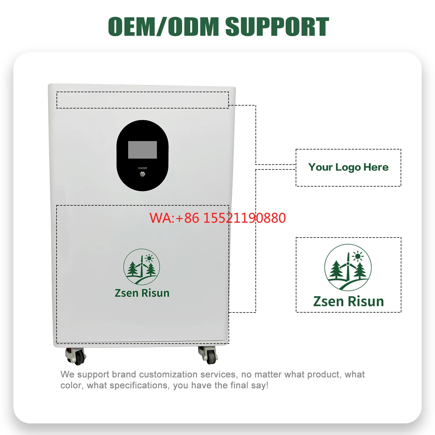 Solar Energy Storage System LifePO4 32kWh 51.2V 628Ah 200A Battery with Grade-A Cells and Wheels