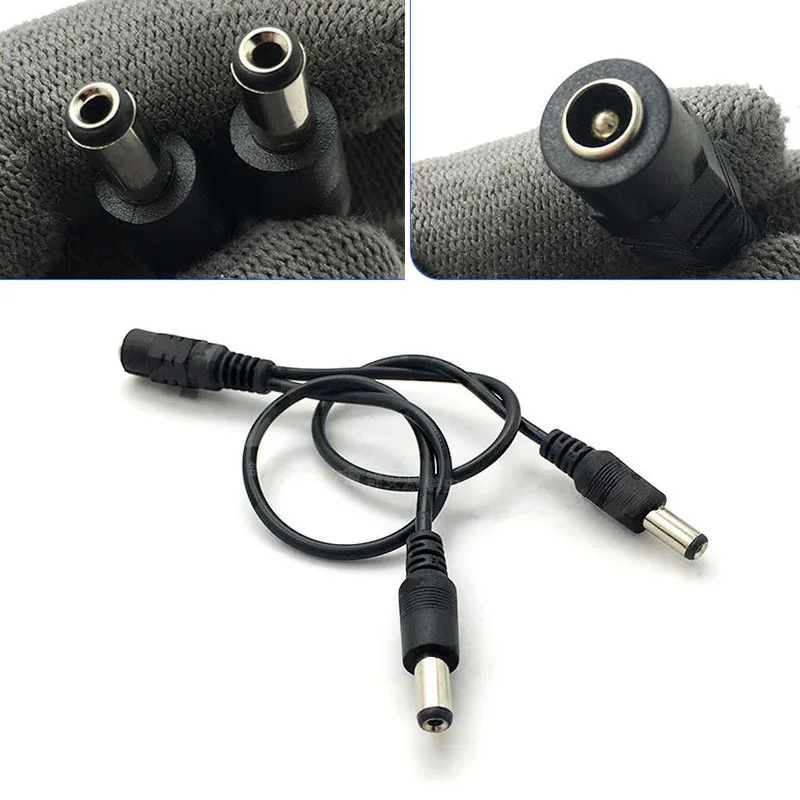 (1 Female to 2 Male) DC 5.5×2.1mm Power Splitter Cable- Dual Output Extension for CCTV Cameras, LED Strips