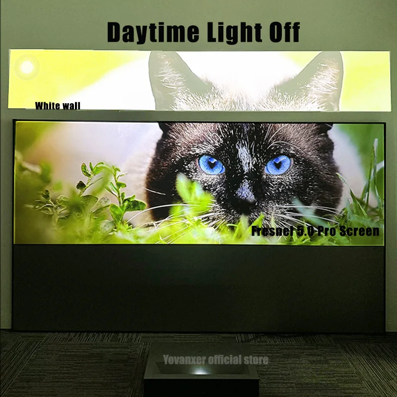 Проекционный экран Yovanxer ALR UST Френеля 5,0 Pro, фиксированная рамка для отклонения окружающего света, лучше всего подходит для ультракороткофокусного проектора 4/8K