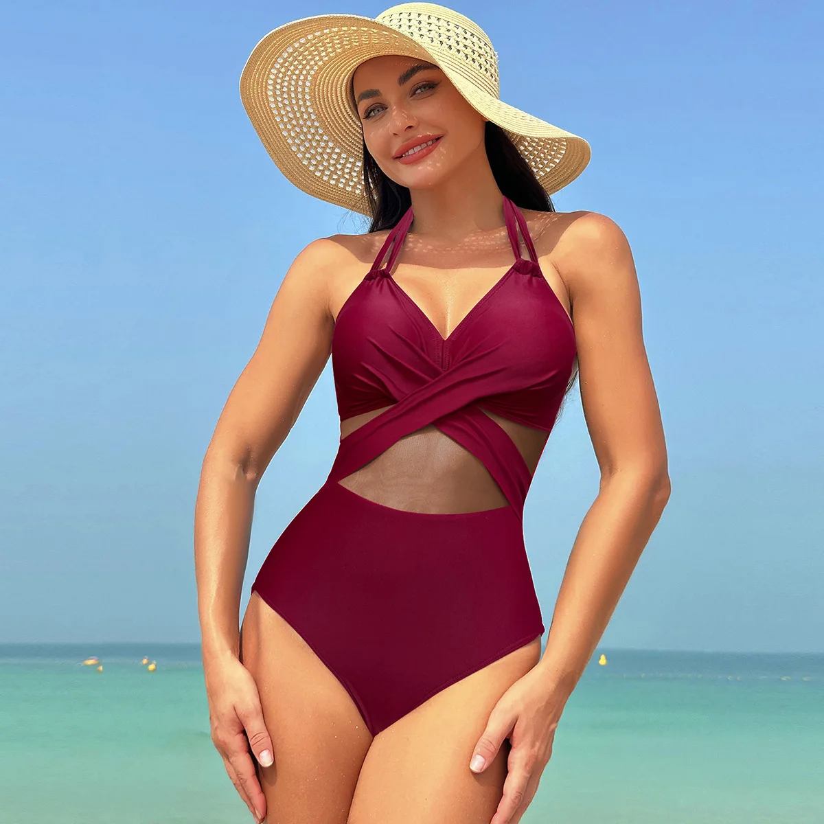 Gaze Monocromática Bikini maiô feminino, Roupa de chegada nova, 2022