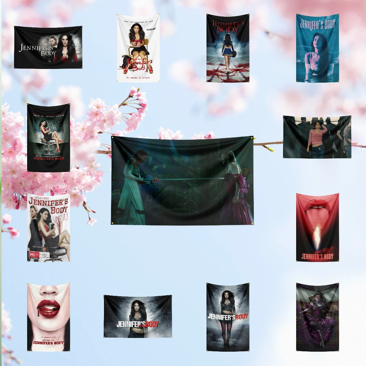 Jennifer’s Body horror Flag Poster Flag Wall Hanging Tapestry Double Penetration for Room Decor Dormitory Decor