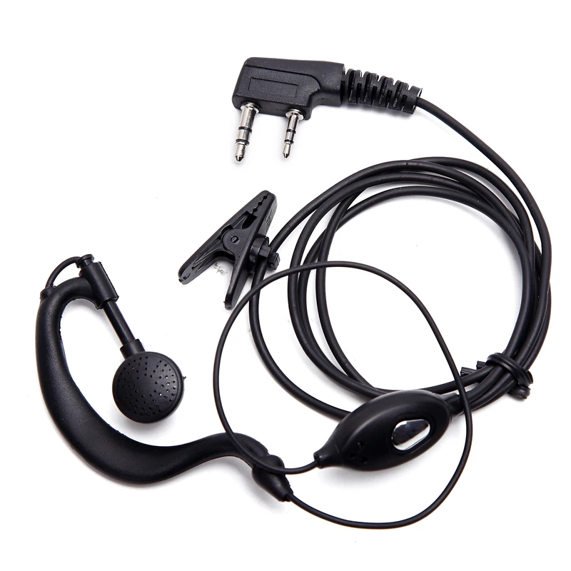 2 Pin Headset Walkie-talkie Earphone Earpiece Radio Ham Berkabel Dua Arah untuk Baofeng BF-888S UV5R Walkie Talkie 992 Earwear