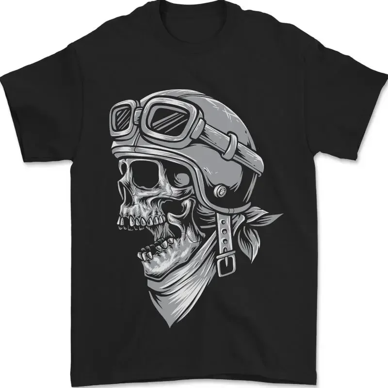 

Biker Outlaw Skull Motorcycle Mens Maglietta 100% Cotton