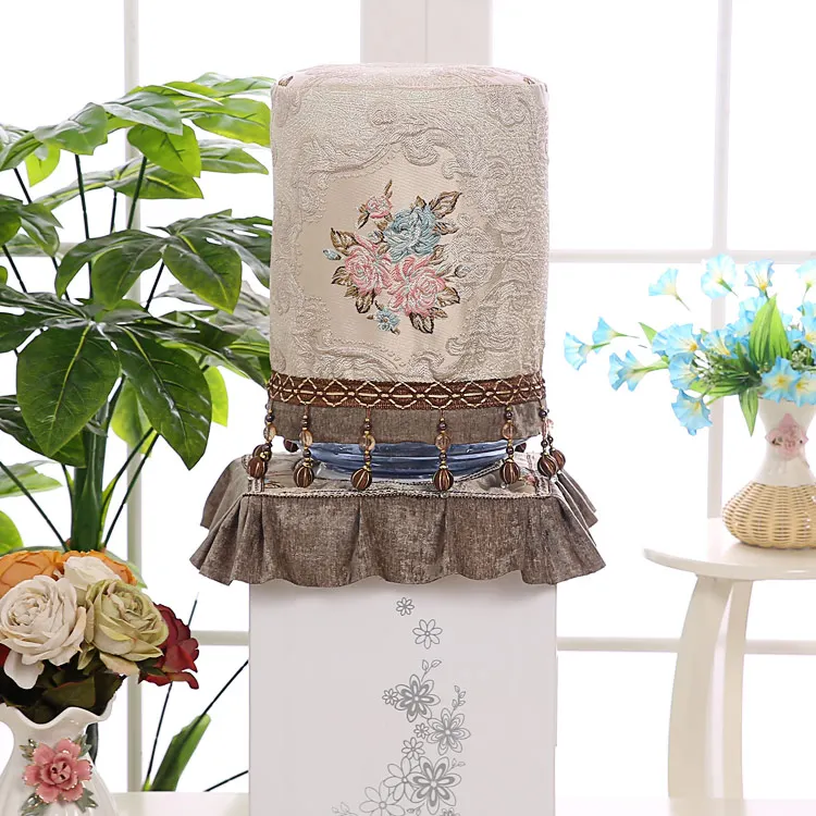 

Роскошный чехол для диспенсера для воды с тисненой вышивкой и крышка ведра 18,9 л, кружевной тканевый чехол в европейском стиле, пылезащитный чехол