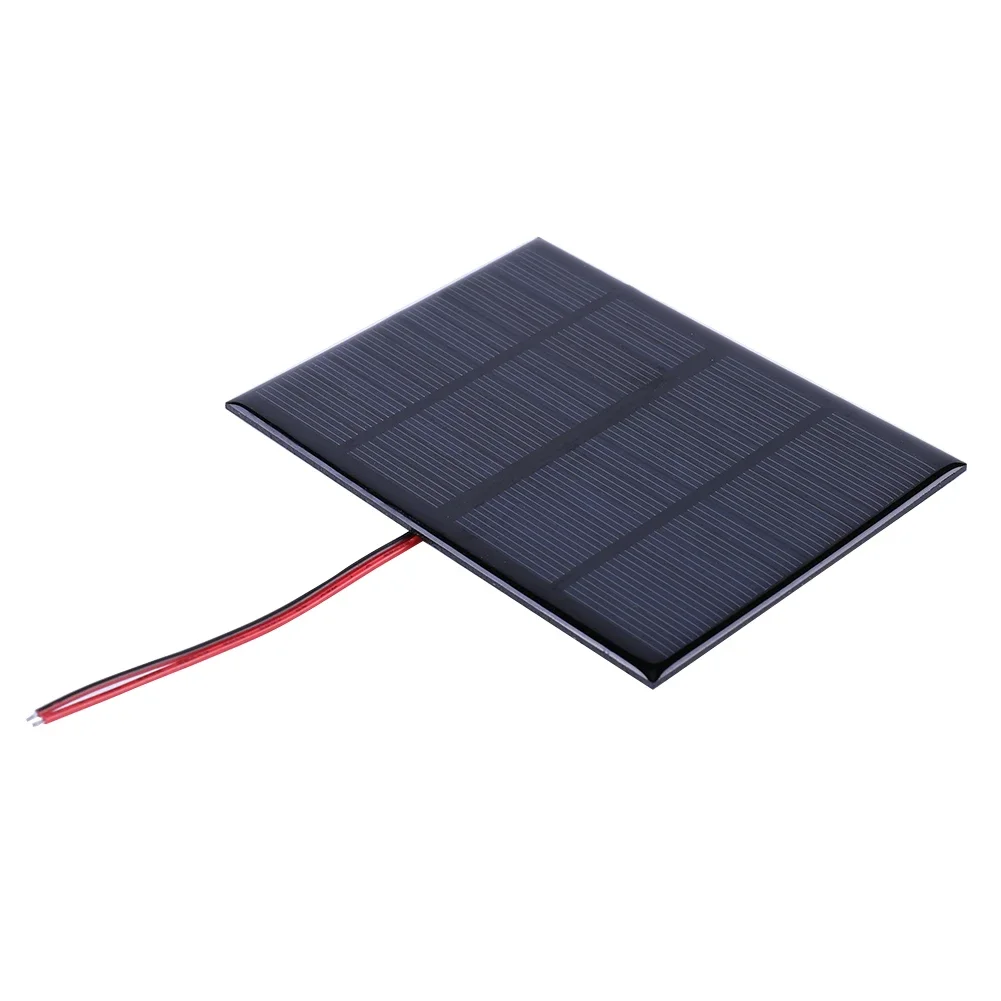 3/5W Solar Panel 12V 125MA Polysilicon Solar Panel Outdoor Emergency Charger for 3.7V Battery/Phone/Mobile Power Supply Charging