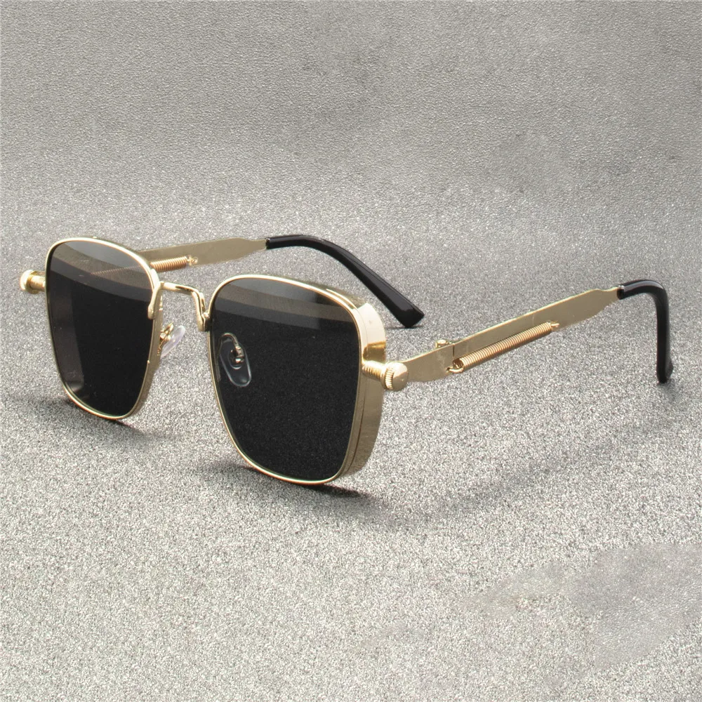 2PCS ZXWLYXGX Metall Steampunk Sonnenbrille Männer Frauen Mode Gläser Marke Designer Retro Vintage Sonnenbrille – Detail 2
