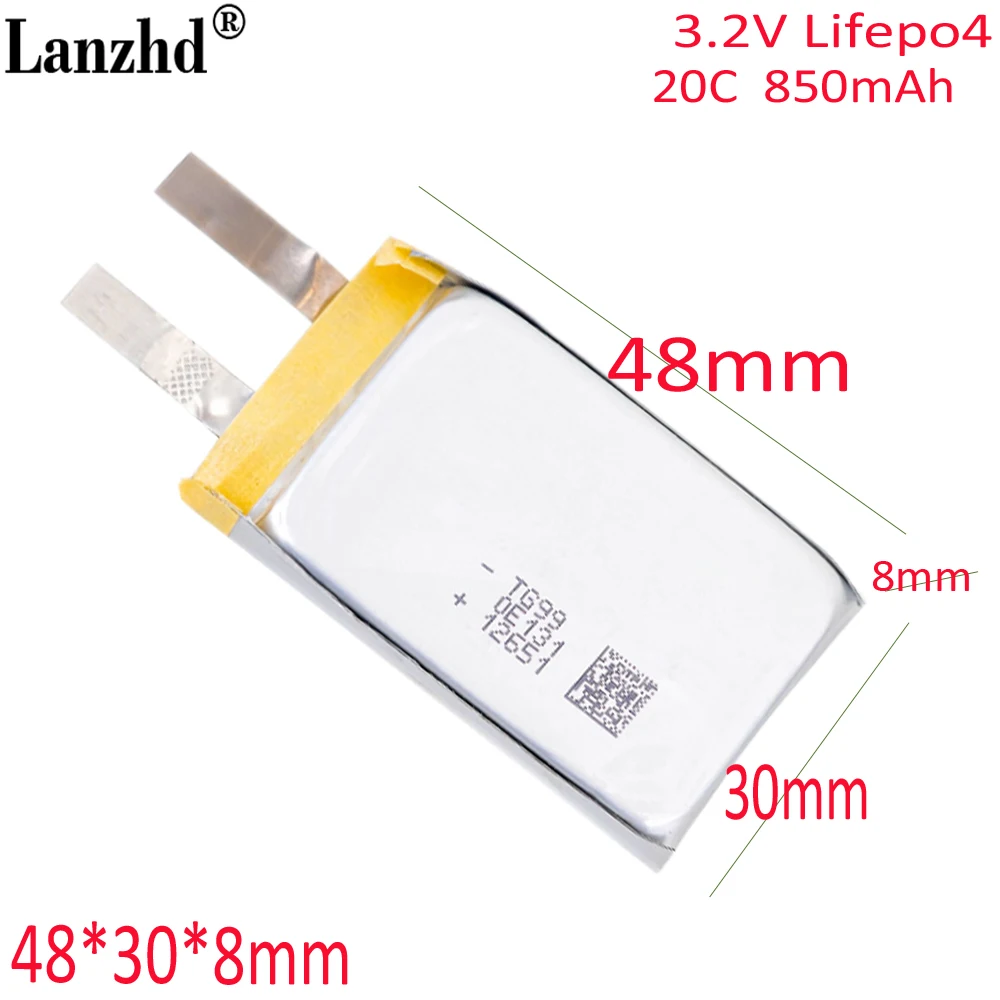 Lifepo4 Lithium iron phosphate battery 3.2V 850mAh 20C turbojet cell high power 803048