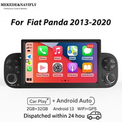 For Fiat Panda 2013-2020 7inch Car Radio with GPS Navigation Carplay Android Auto Central Multimedia Players Smart Car systems