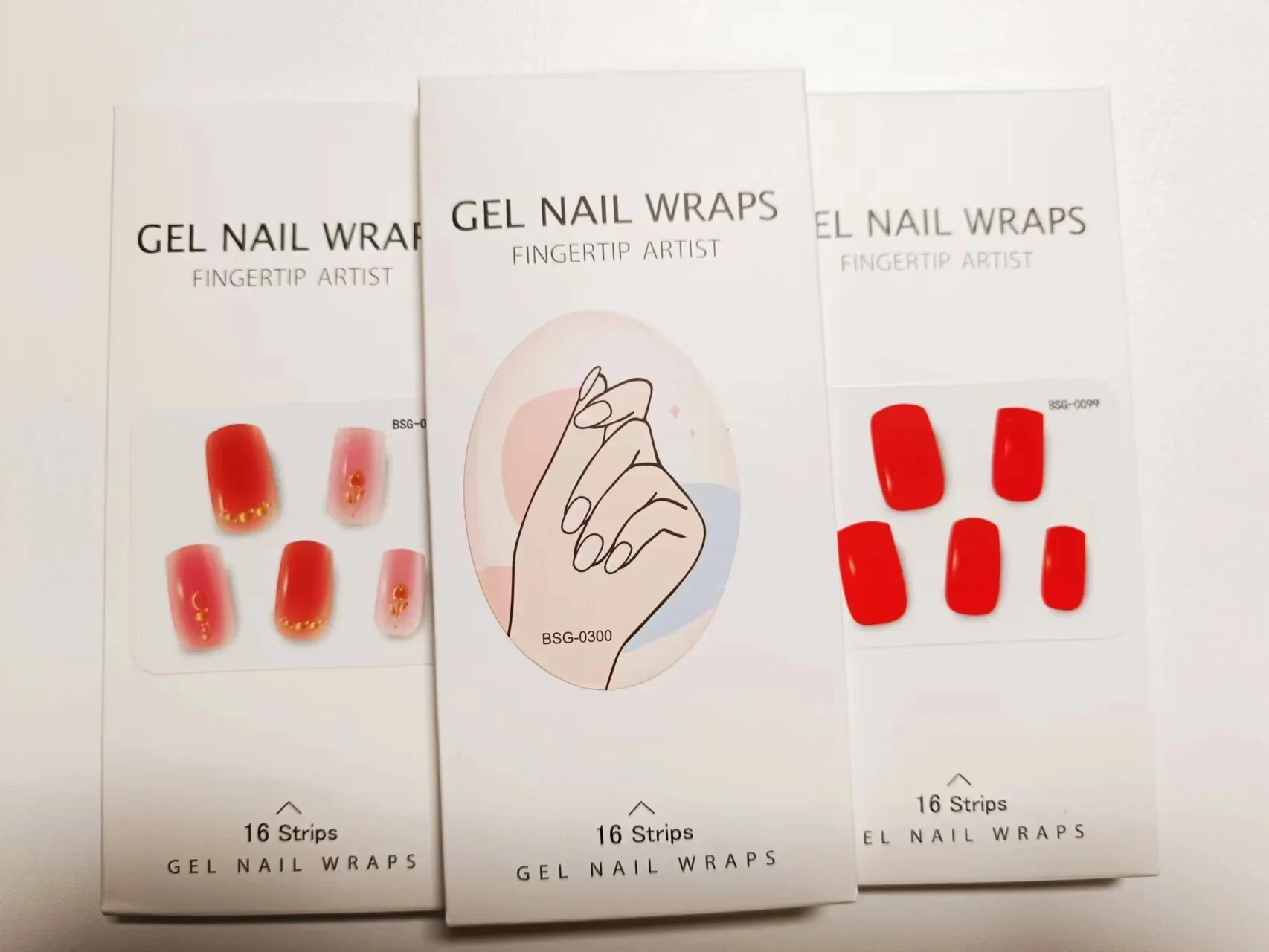 Parche de uñas de Gel semicurado para mujer, adhesivo de 16 puntas para lámpara UV LED, envoltura completa, impermeable, a la moda