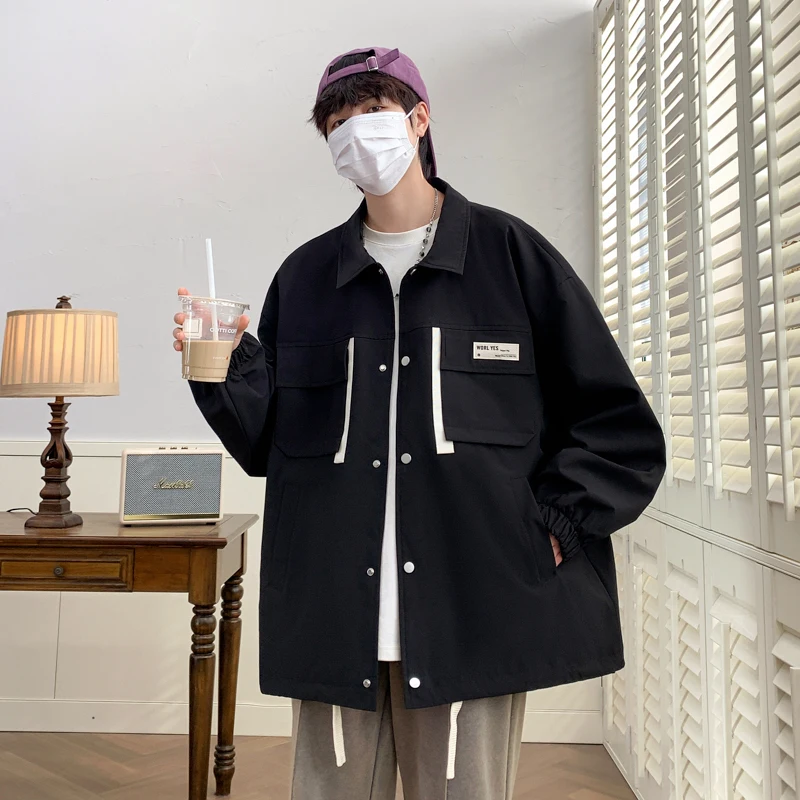 

Lovers Windproof Coat Classic Lapel Chest Pocket Design Fashion Trend All-in-one Fabric Breathable Comfortable Skin Fashion Coat