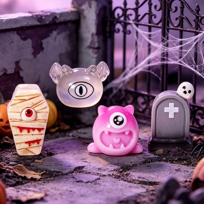 2026 New Halloween Night Light Ghost Witch Cute Doll DIY Decoration Micro Landscape Desktop Small Ornament