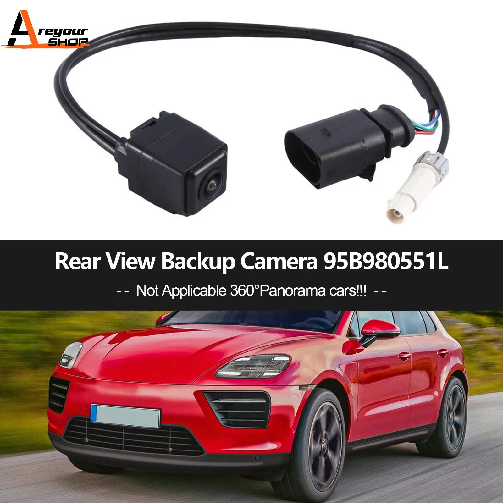 Areyourshop Rear View Backup Camera 95B980551L For Porsche Macan Boxster 911 2019 2020 2021 2022 2023