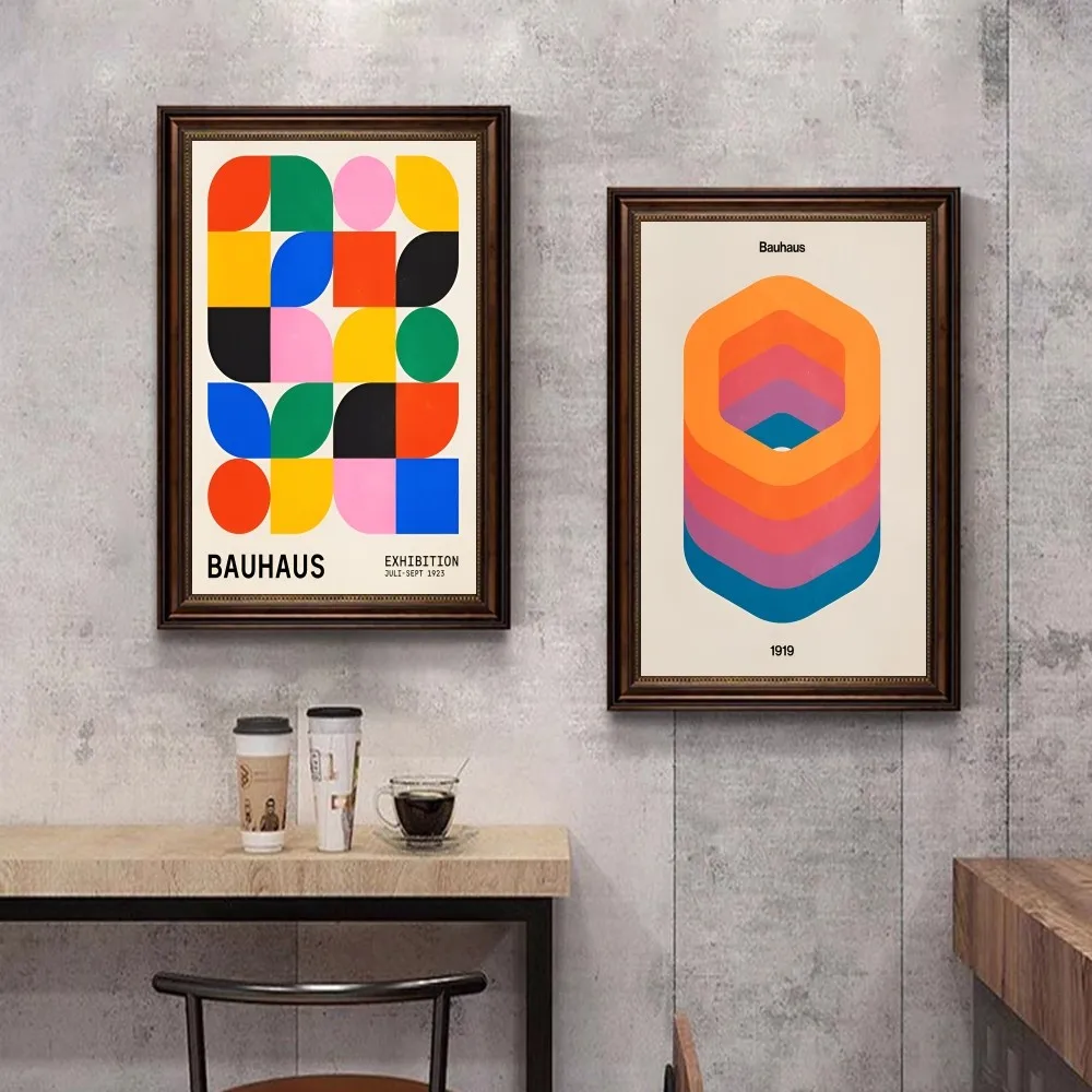 Bauhaus Print Good Quality Prints and Posters Waterproof Paper Sticker Coffee House Bar Posters Wall Stickers