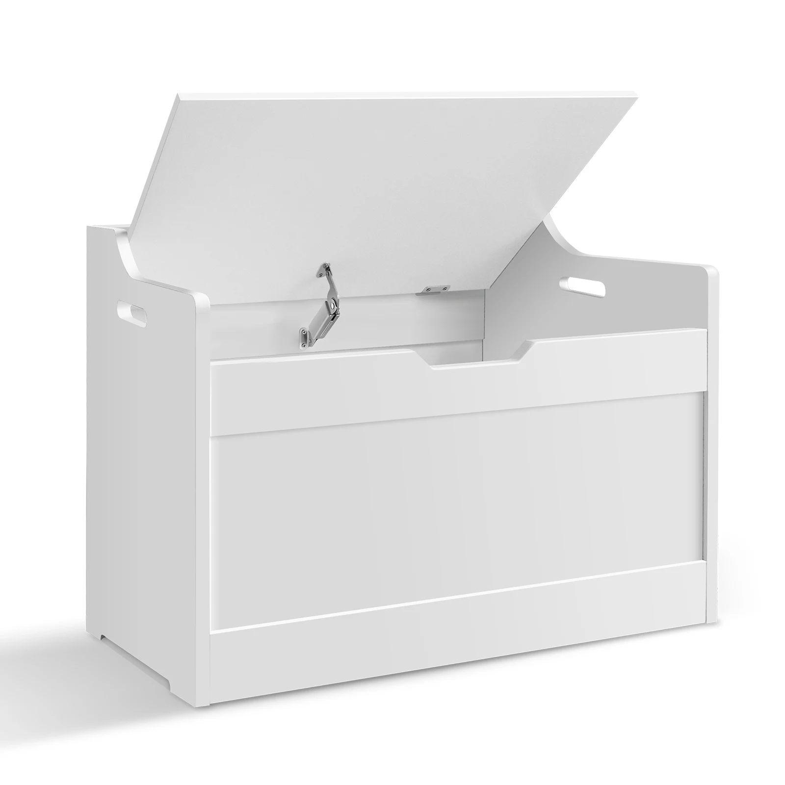 Wooden Storage Box with Lid Bench, 2-in-1 Toy and Blanket Box for Playroom or Bedroom, Large Capacity,Safety Hinges