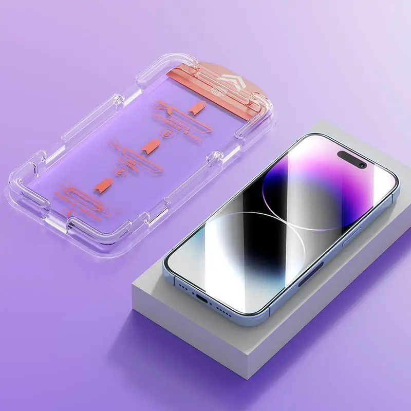 واضح سهل التركيب حامي الشاشة الغبار الحرة آيفون 17 برو ماكس الهواء الزجاج المقسى غطاء كامل فيلم آيفون 17 17pro