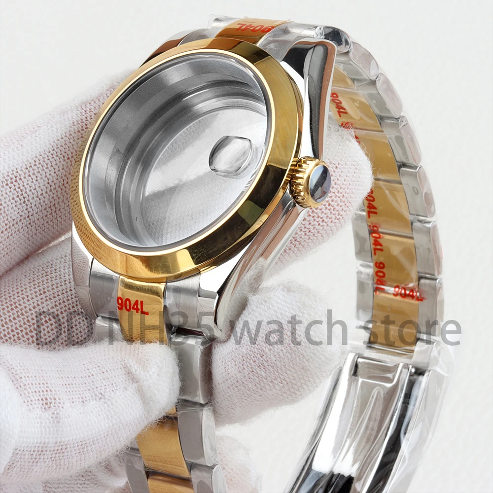 NH35 Watch Case 36/39mm Sapphire Glass 316L Stainless Steel Oyster Polished Bracelet for Datejust NH34 NH35 Movement 28.5mm Dial