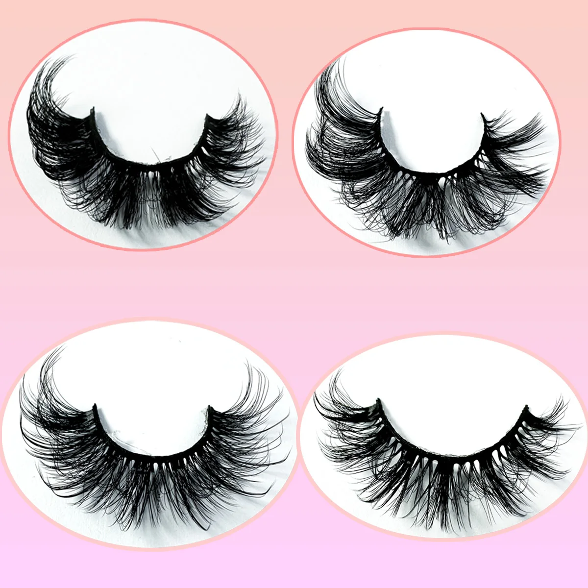 Mix 16 Pairs False Eyelash Volumized Curl 16- 23mm 8DFluffy Slim False Eyelashes For Daily Party Halloween Cat Eye Wispy Lashes
