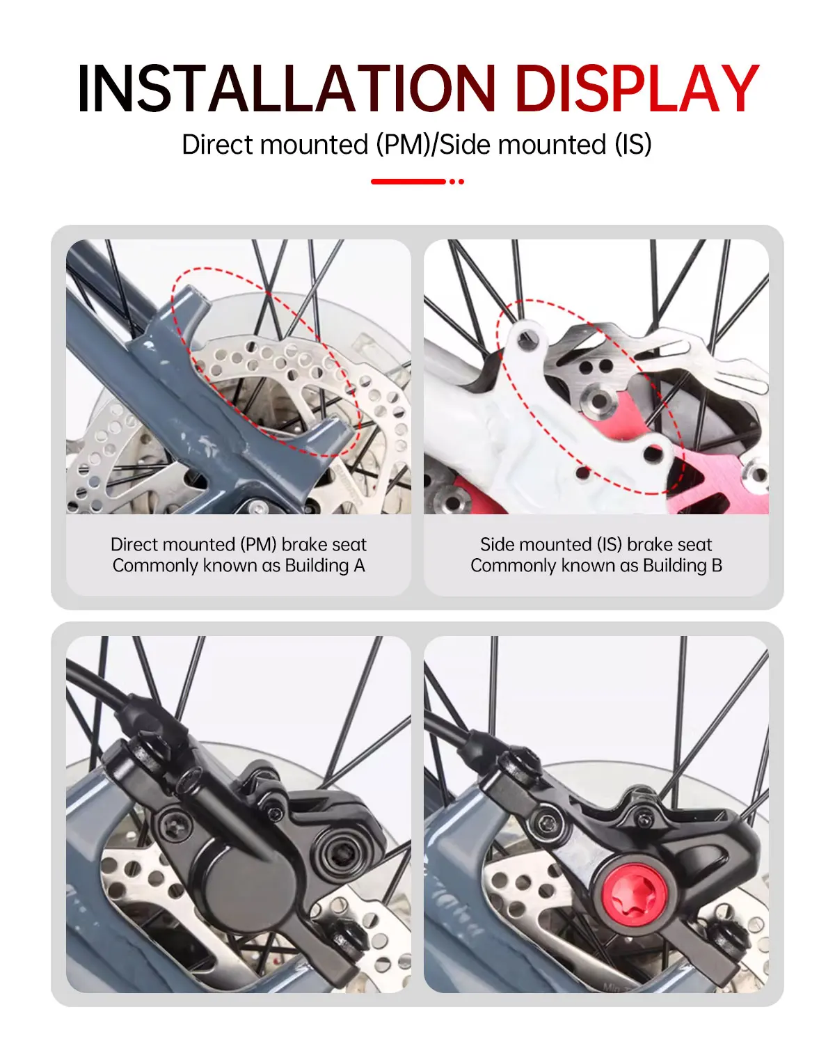 TESNO MTB Hydraulische Scheibenbremse 2 Kolben Leichtgewicht E-Bike/Fahrradbremsen 160mm Rotor Bremssattel Vorne Hinten 1000/1800mm Ölbremssatz – Detail 18