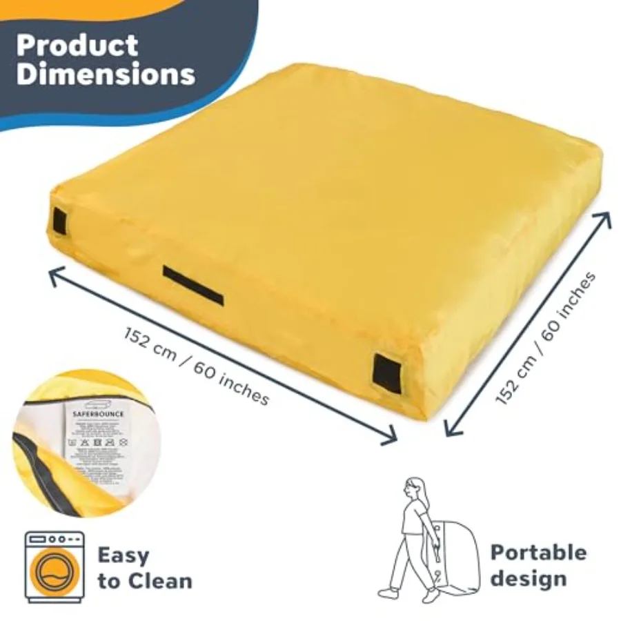 Crash Pad for Sensory Use EVA Foam Blue 5Ft x 5Ft or 3Ft x 4Ft Ultra-Soft Impact-Absorbing Landing Mat for Jumping Climbing Gym view 4