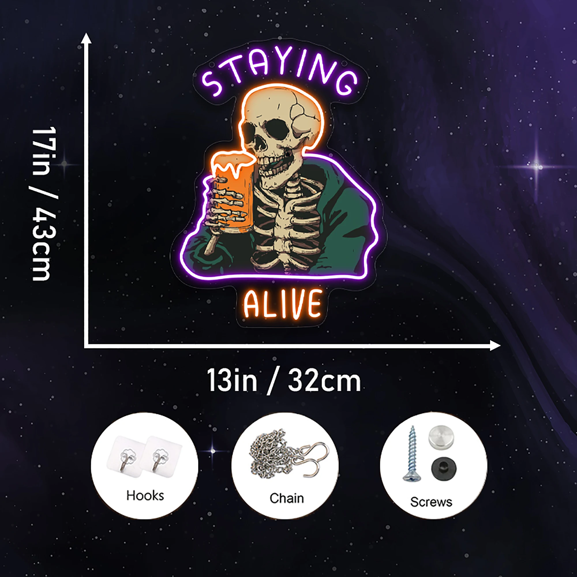 1PC Skeleton UV ป้ายนีออน,LED Neon Sign,ตกแต่งวาเลนไทน์,ตกแต่งปีใหม่